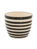 6 Inch Black and White Ceramic Striped Pot, halloween costume (6 Inch Black and White Ceramic Striped Pot)