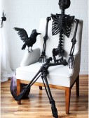 63" Black Glitter Skeleton, halloween costume (63" Black Glitter Skeleton)