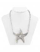 Antique Silver Star Fish Necklace, halloween costume (Antique Silver Star Fish Necklace)