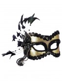 Black and Gold Sequin and Feather Mardi Gras Mask, halloween costume (Black and Gold Sequin and Feather Mardi Gras Mask)