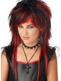 Black and Red Rebel Wig, halloween costume (Black and Red Rebel Wig)