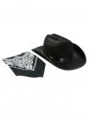 Black Cowboy Hat and Bandana Set, halloween costume (Black Cowboy Hat and Bandana Set)