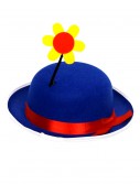 Blue Clown Derby Hat with Flower, halloween costume (Blue Clown Derby Hat with Flower)