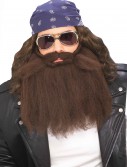 Brown Biker Beard & Mustache, halloween costume (Brown Biker Beard & Mustache)