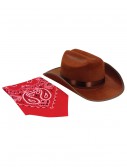 Brown Cowboy Hat and Bandana Set, halloween costume (Brown Cowboy Hat and Bandana Set)