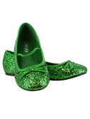 Girls Green Glitter Ballet Flats, halloween costume (Girls Green Glitter Ballet Flats)