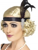 Jeweled Black Flapper Headband, halloween costume (Jeweled Black Flapper Headband)