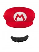 Mario Adult Hat and Mustache, halloween costume (Mario Adult Hat and Mustache)