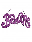 Purple Beware Cutout Sign, halloween costume (Purple Beware Cutout Sign)