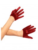 Red Mini Cropped Satin Gloves, halloween costume (Red Mini Cropped Satin Gloves)