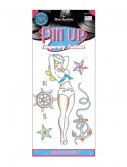 Sailor Pin Up Girl Temporary Tattoos, halloween costume (Sailor Pin Up Girl Temporary Tattoos)