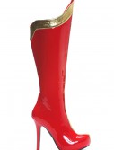 Sexy Red and Gold Superhero Boots, halloween costume (Sexy Red and Gold Superhero Boots)