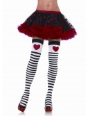 Striped Stockings with Red Heart, halloween costume (Striped Stockings with Red Heart)