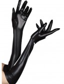 Wet Look Black Gloves, halloween costume (Wet Look Black Gloves)