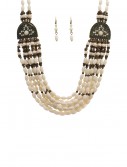 White Beaded Indian Necklace and Earrings, halloween costume (White Beaded Indian Necklace and Earrings)