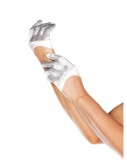 White Mini Cropped Satin Gloves, halloween costume (White Mini Cropped Satin Gloves)