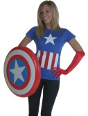 Womens Marvel Captain America T-Shirt, halloween costume (Womens Marvel Captain America T-Shirt)