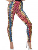 Womens Neon Leopard Print Leggings, halloween costume (Womens Neon Leopard Print Leggings)