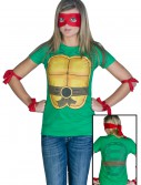 Womens Ninja Turtle T-Shirt, halloween costume (Womens Ninja Turtle T-Shirt)