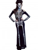 Womens Plus Size Bone Appetit Skeleton Long Dress, halloween costume (Womens Plus Size Bone Appetit Skeleton Long Dress)