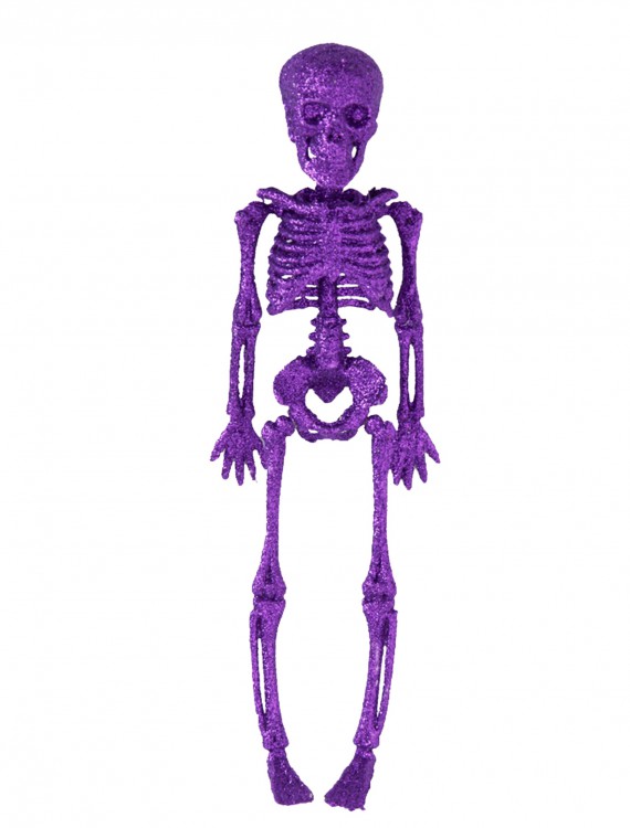 11.5" Purple Glitter Skeleton, halloween costume (11.5" Purple Glitter Skeleton)