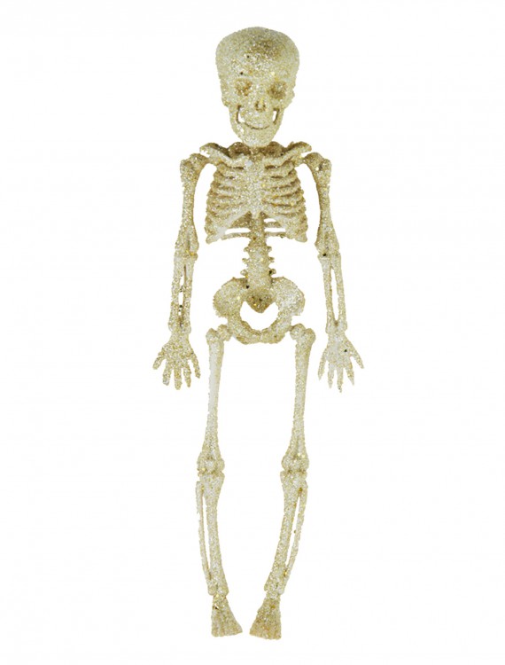 11.5" Silver Glitter Skeleton, halloween costume (11.5" Silver Glitter Skeleton)
