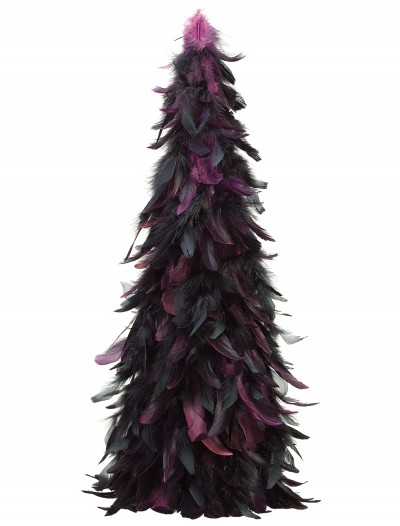 24 Inch Feather Cone Topiary Black and Purple, halloween costume (24 Inch Feather Cone Topiary Black and Purple)