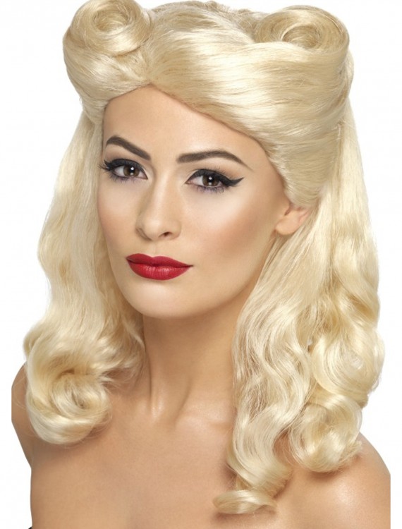 40's Blonde Pin Up Wig, halloween costume (40's Blonde Pin Up Wig)