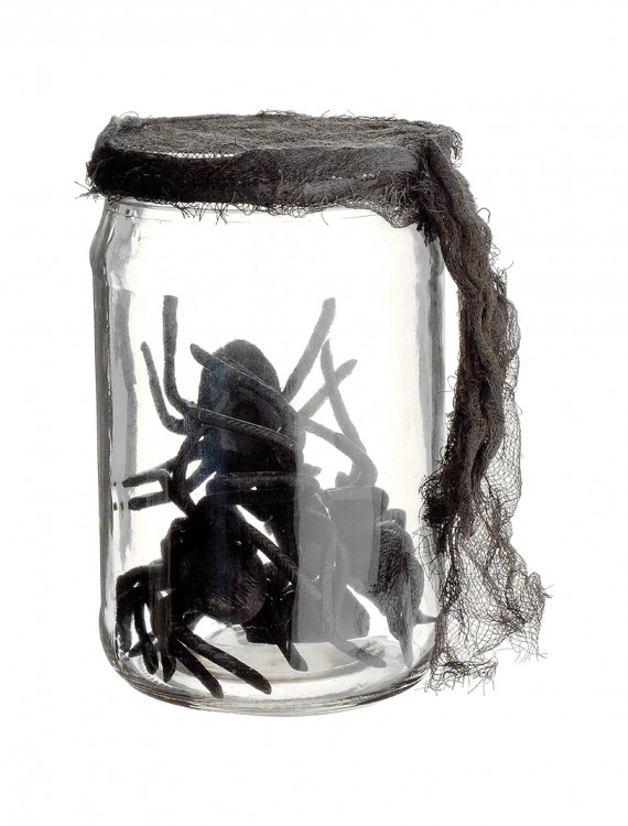 5.5 Inch Glass Jar w/spiders, halloween costume (5.5 Inch Glass Jar w/spiders)