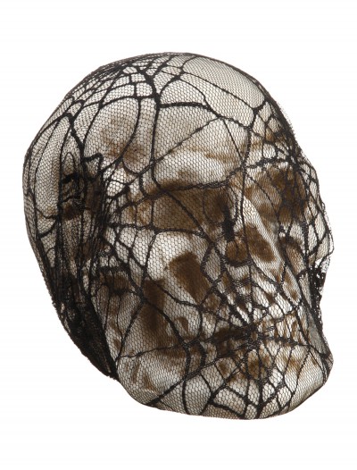 6 inch Spider Web Lace-covered Skull, halloween costume (6 inch Spider Web Lace-covered Skull)
