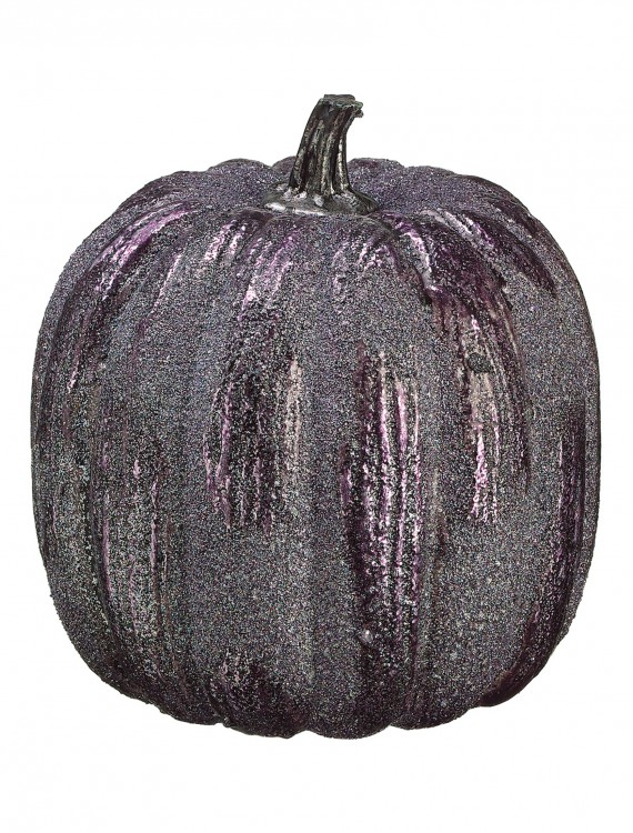 6" Purple Glittered Pumpkin, halloween costume (6" Purple Glittered Pumpkin)