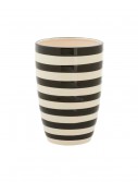 7.5 Inch Black and White Ceramic Striped Pot, halloween costume (7.5 Inch Black and White Ceramic Striped Pot)