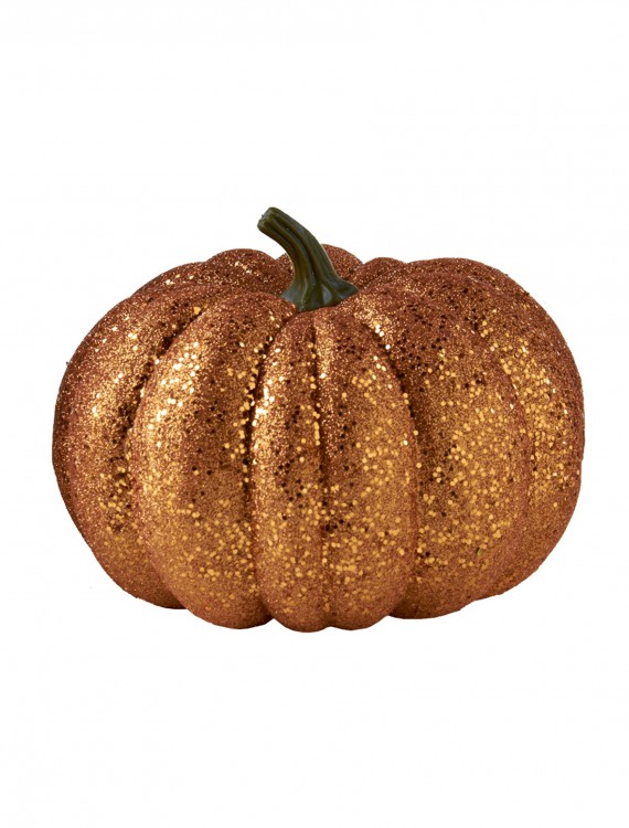 8" Round Orange Glitter Pumpkin, halloween costume (8" Round Orange Glitter Pumpkin)