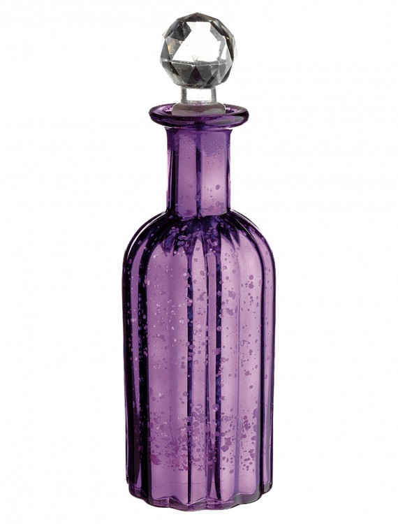 9" Purple Mercury Glass Perfume Bottle, halloween costume (9" Purple Mercury Glass Perfume Bottle)