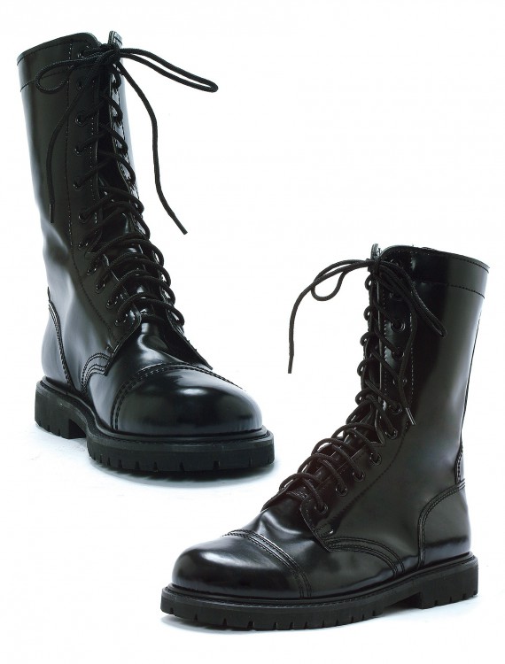 Adult Black Combat Boots, halloween costume (Adult Black Combat Boots)