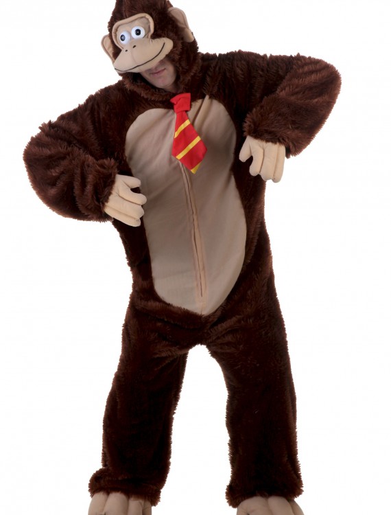 Adult Brown Gorilla w/ Tie Costume, halloween costume (Adult Brown Gorilla w/ Tie Costume)