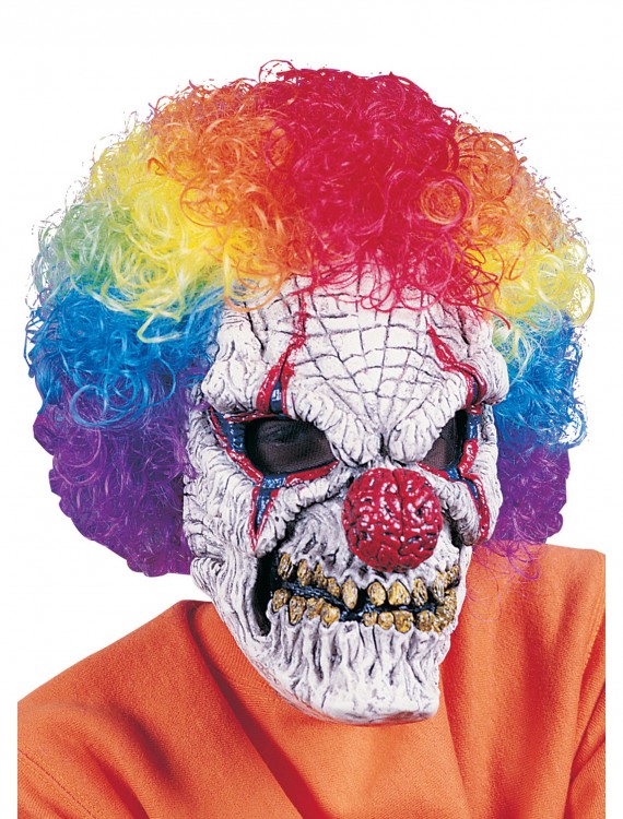 Adult Clown Mask with Wig, halloween costume (Adult Clown Mask with Wig)