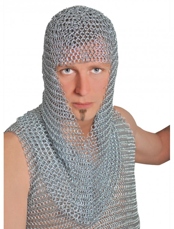 Adult Galvanized Iron Chainmail Hood, halloween costume (Adult Galvanized Iron Chainmail Hood)