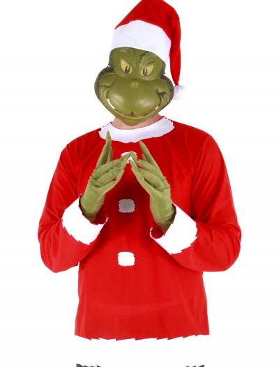 Adult Grinch Costume Top Hat and Half Mask, halloween costume (Adult Grinch Costume Top Hat and Half Mask)