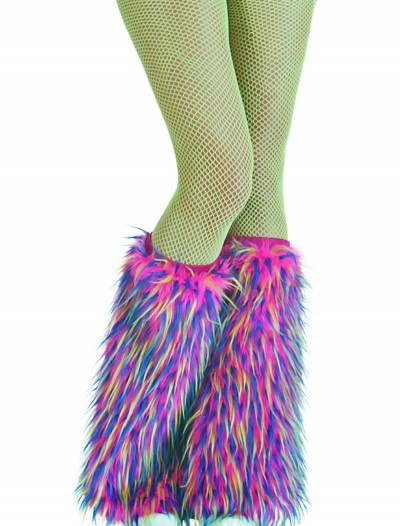 Adult Multicolor Furry Boot Covers, halloween costume (Adult Multicolor Furry Boot Covers)