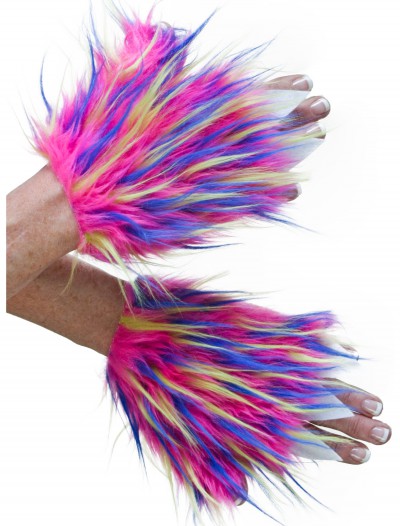 Adult Multicolor Furry Hand Covers, halloween costume (Adult Multicolor Furry Hand Covers)