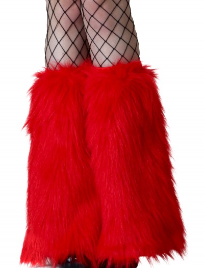 Adult Red Furry Boot Covers, halloween costume (Adult Red Furry Boot Covers)