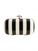 Black and White Stripe Evening Bag with Chain, halloween costume (Black and White Stripe Evening Bag with Chain)