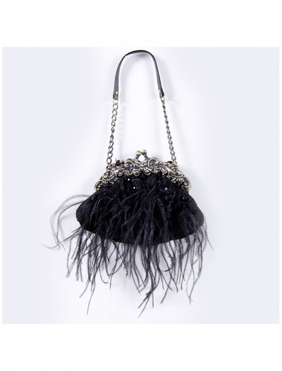 Black Feather Bag with Chain, halloween costume (Black Feather Bag with Chain)