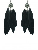 Black Feather Earrings, halloween costume (Black Feather Earrings)