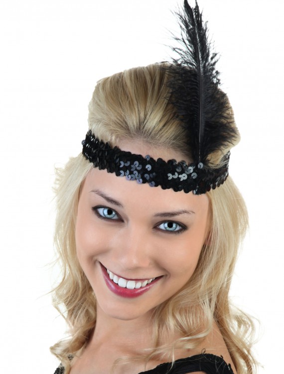 Black Flapper Headband, halloween costume (Black Flapper Headband)