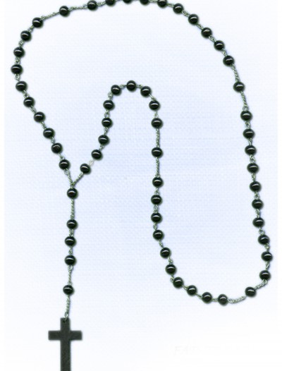 Black Rosary Necklace, halloween costume (Black Rosary Necklace)