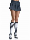 Black / White Striped Knee High Stockings, halloween costume (Black / White Striped Knee High Stockings)