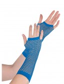 Blue Fishnet Long Gloves, halloween costume (Blue Fishnet Long Gloves)