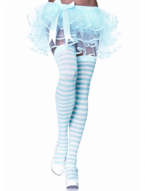 Blue / White Striped Stockings, halloween costume (Blue / White Striped Stockings)